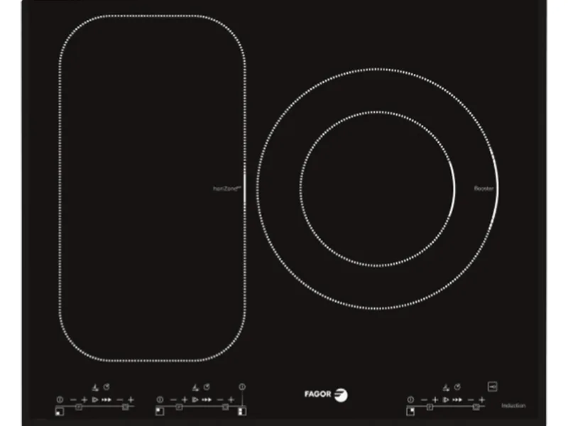 Bếp Điện Từ 3 Vùng Nấu Fagor If-Zone33As 7200W Cảm Ứng 1 Mặt Trước Bếp Điện Từ 3 Vùng Nấu Fagor If-Zone33As 3600W Cảm Ứng