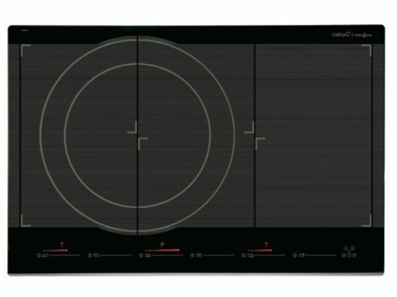 Mặt Trước Bếp Điện Từ 6 Vùng Nấu Cata Giga 750 Bk 3700W Cảm Ứng