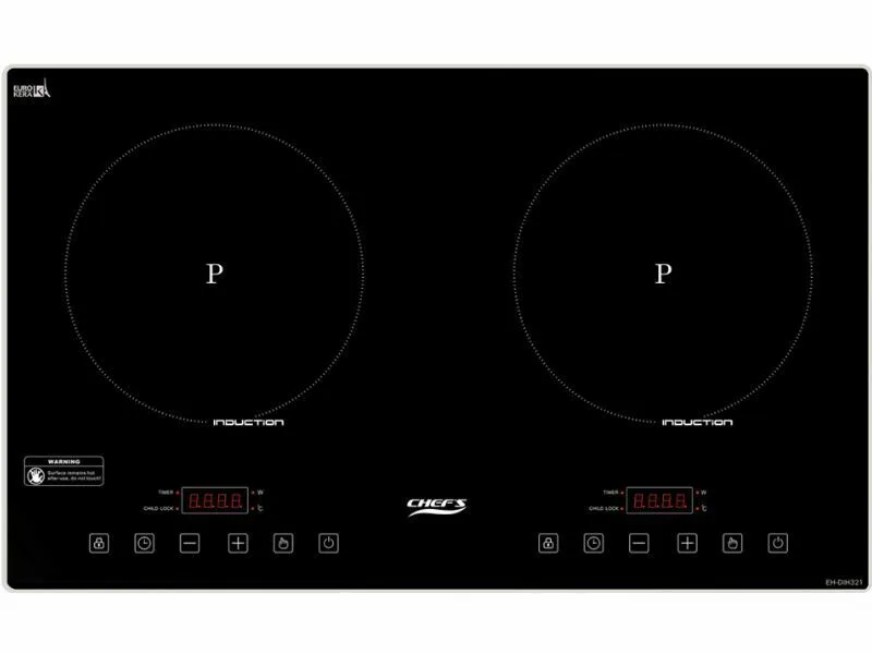 Bếp Điện Từ Đôi Chefs Eh-Dih321 3400W Cảm Ứng 1 Mặt Trước Bếp Điện Từ Đôi Chefs Eh-Dih321 2000W Cảm Ứng