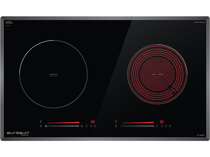Mặt Trước Bếp Điện Từ Hồng Ngoại Eurosun Eu-Te887G 3000W Cảm Ứng