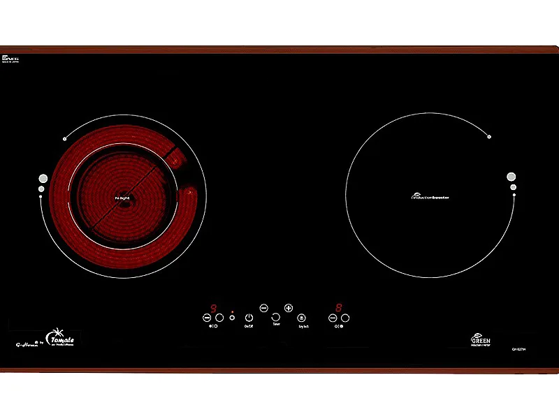 Mặt Trước Bếp Điện Từ Hồng Ngoại Đôi Tomate Gh 027Ih 2000W Cảm Ứng