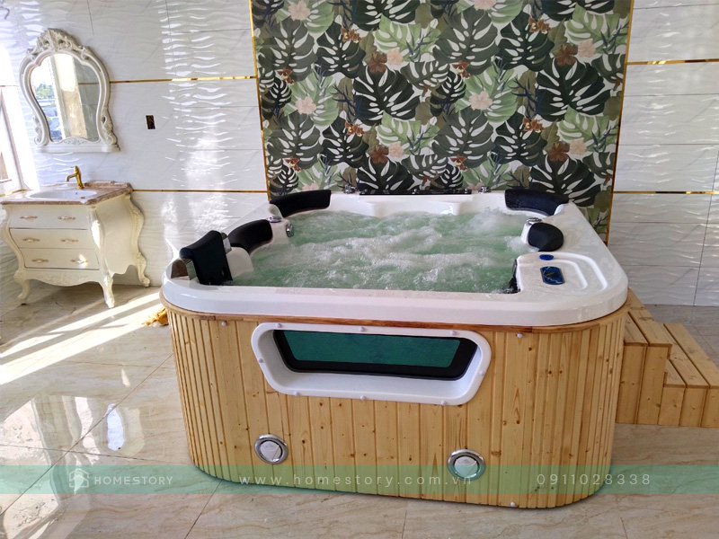 Bồn Tắm Jacuzzi Massage Acrylic Monaco Mc-7116 Vuông Độc Lập 3 Ảnh Thực Tế Chạy Thử Bồn Jacuzzi Monaco Mc-7116