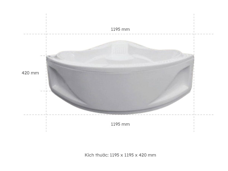 Bồn Tắm Nằm Đơn Massage Acrylic Việt Mỹ 12G Tam Giác Góc 2 Kích Thước Bồn Tắm Nằm Đơn Massage Acrylic Việt Mỹ 12G Tam Giác Góc