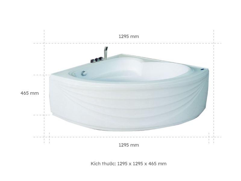 Bồn Tắm Nằm Đơn Massage Acrylic Việt Mỹ 13Cl Tam Giác Góc 2 Kích Thước Bồn Tắm Nằm Đơn Massage Acrylic Việt Mỹ 13Cl Tam Giác Góc