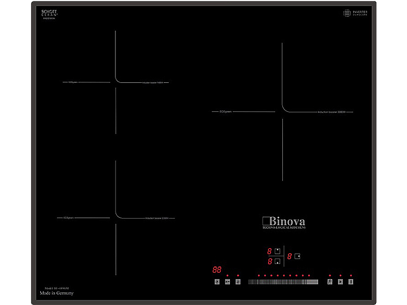 Bếp Điện Từ 3 Vùng Nấu Binova Bi-689Gm 7400W Cảm Ứng 1 Mặt Trước Bếp Điện Từ 3 Vùng Nấu Binova Bi-689Gm 7400W Cảm Ứng