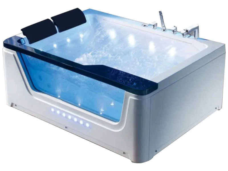 Mặt Trước Bồn Tắm Nằm Đôi Massage Acrylic Monaco MC-2001 Chữ Nhật Góc