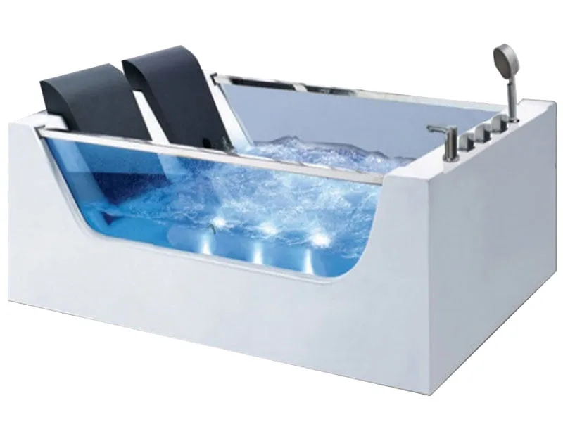 Mặt Trước Bồn Tắm Nằm Đôi Massage Acrylic Monaco Mc-2020 Chữ Nhật Góc