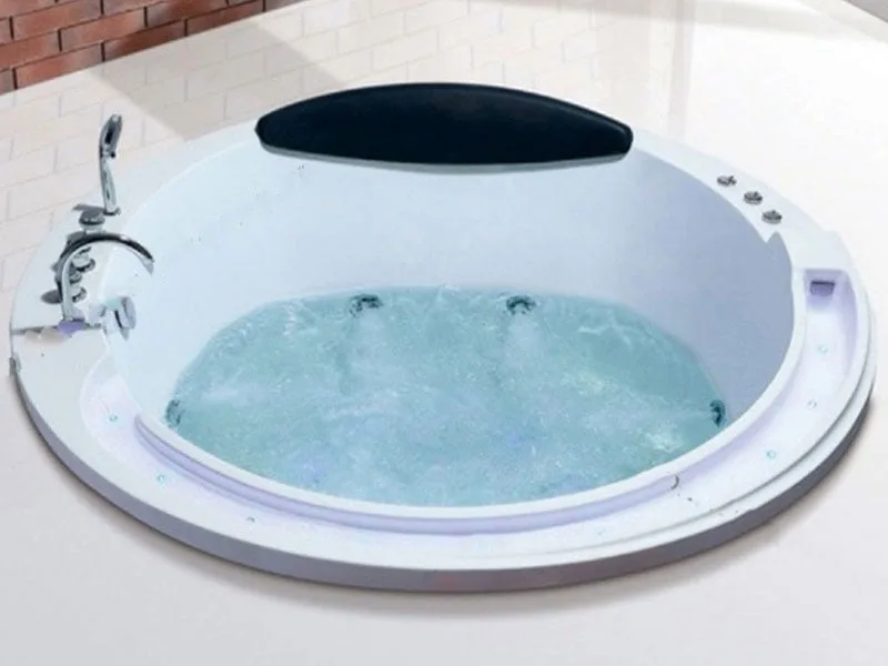 Mặt Trước Bồn Tắm Nằm Đôi Massage Acrylic Monaco Mc-2032 Tròn Xây