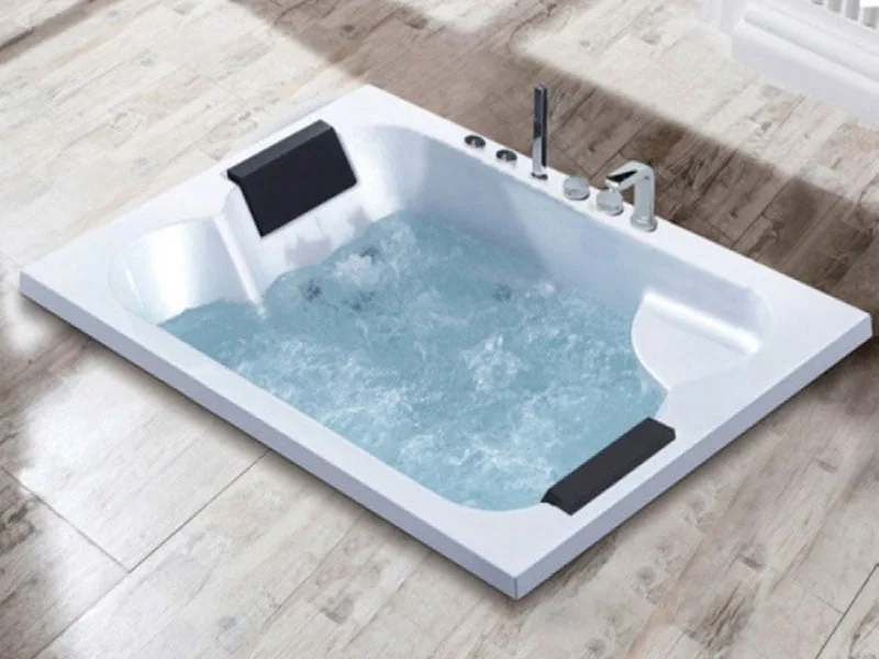 Mặt Trước Bồn Tắm Nằm Đôi Massage Acrylic Monaco Mc-2038 Chữ Nhật Xây