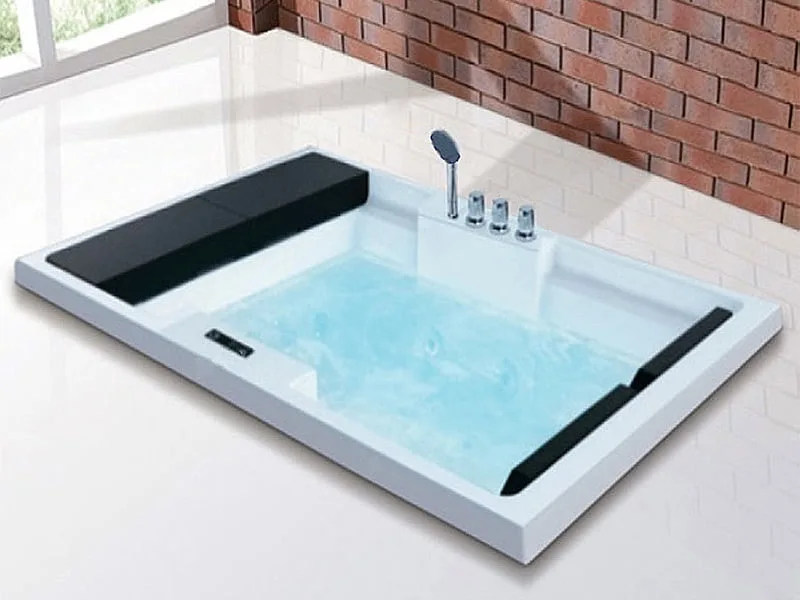 Mặt Trước Bồn Tắm Nằm Đôi Massage Acrylic Monaco Mc-2040 Chữ Nhật Xây