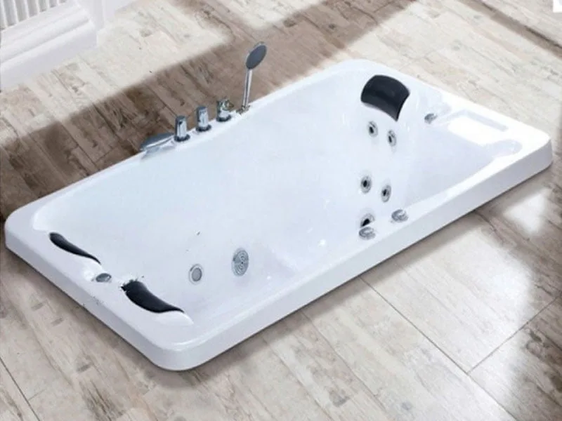 Mặt Trước Bồn Tắm Nằm Đôi Massage Acrylic Monaco Mc-2041 Chữ Nhật Xây