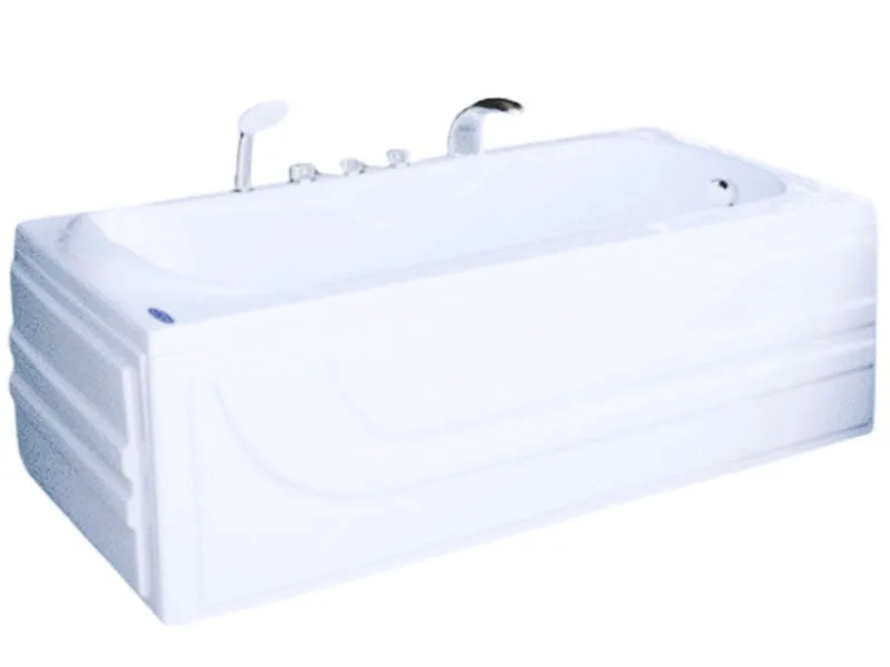 Bồn Tắm Nằm Đơn Massage Acrylic Việt Mỹ 17.70 Chữ Nhật Góc 1 Mặt Trước Bồn Tắm Nằm Đơn Massage Acrylic Việt Mỹ 17.70 Chữ Nhật Góc