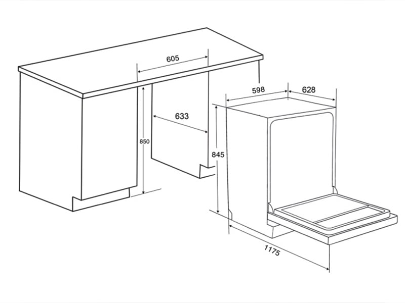 Kích Thước Lắp Đặt Của Máy Rửa Bát Spelier Sp 15 Dw B/Ha