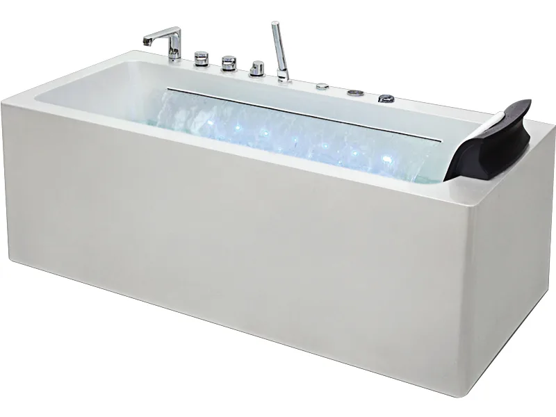 Mặt Trước Bồn Tắm Nằm Đơn Massage Acrylic Rudylux RD-4001-9 Chữ Nhật Góc