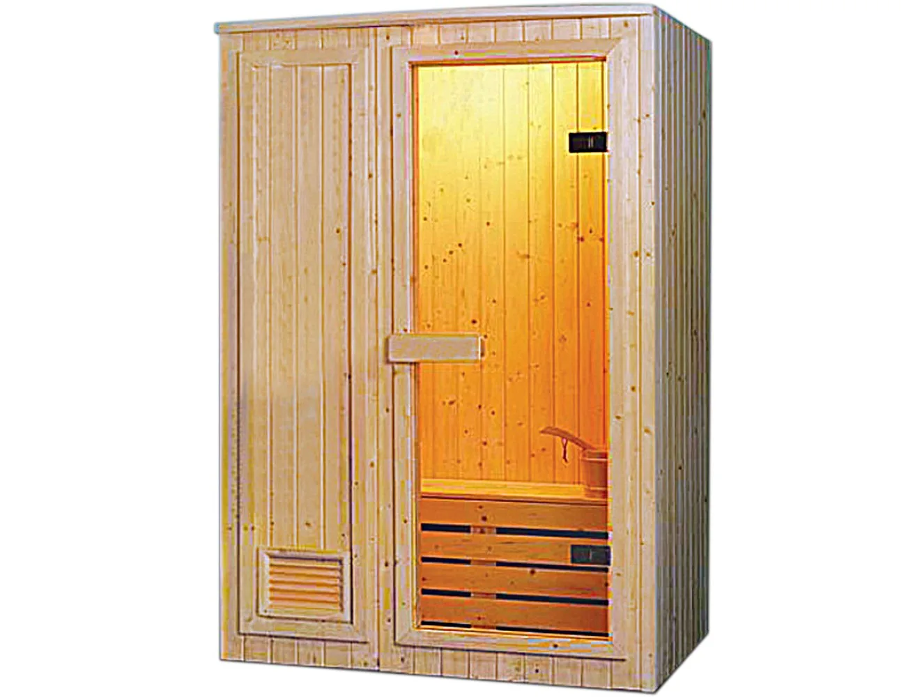 Mặt Trước Phòng Xông Hơi Khô Gỗ Hemlock Rudylux RD-8604 1200 x 1000