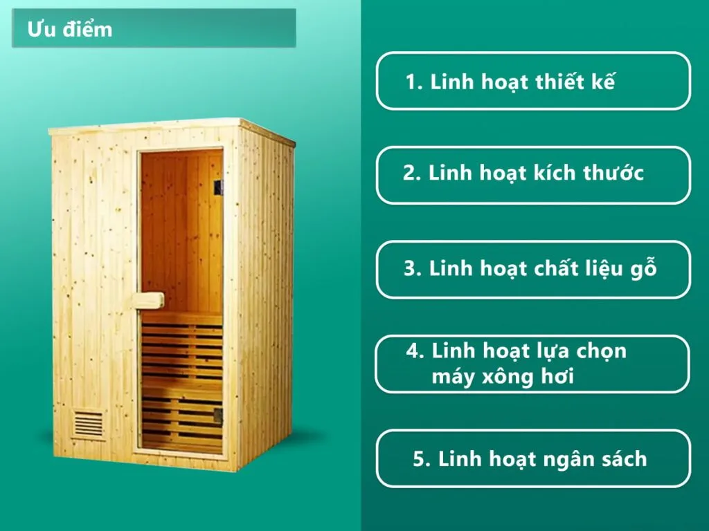 Ưu Điểm Phòng Xông Hơi Khô Đá Muối Gỗ Thông 1 Người