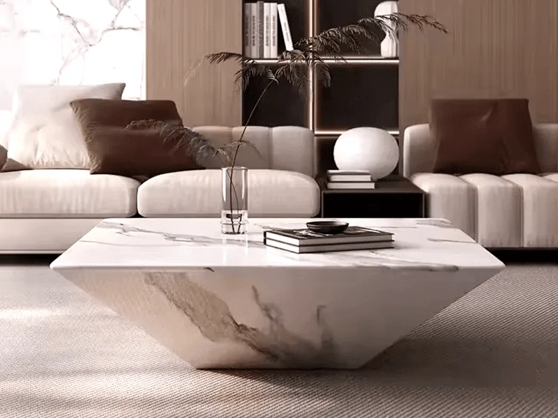 Bàn Trà Sofa Đá Cẩm Thạch Nguyên Khối Homestory Hs-677A 3 Bàn Trà Homestory Hs-677A