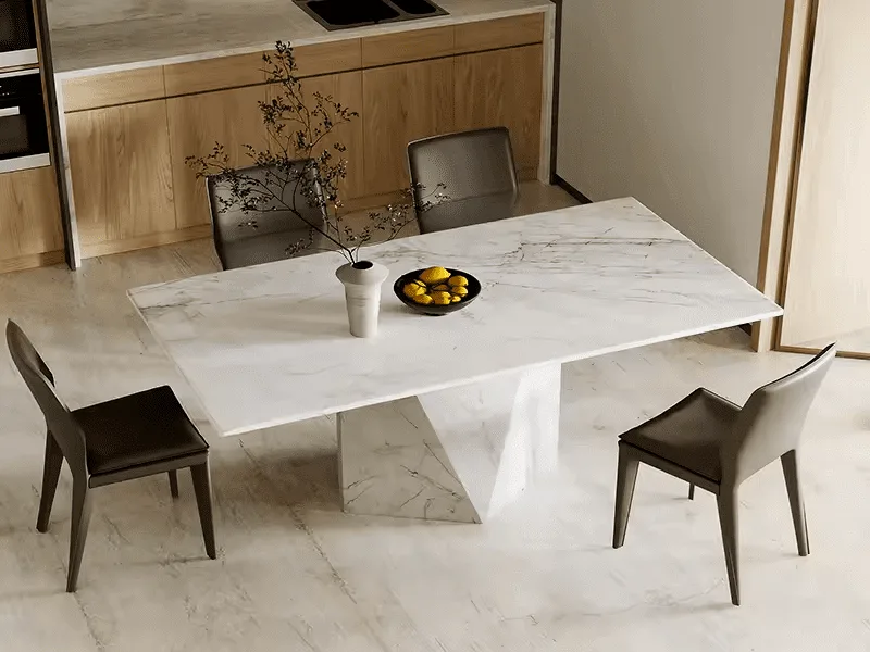 Bàn Trà Sofa Đá Marble Nguyên Khối Homestory Hs-670 1 Mặt Trước Bàn Trà Homestory Hs-670