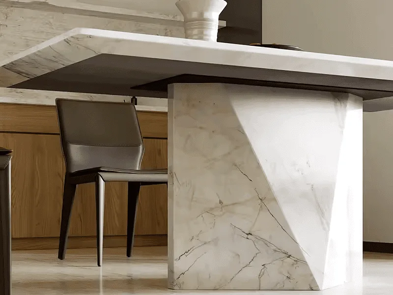 Bàn Trà Sofa Đá Marble Nguyên Khối Homestory Hs-670 5 Chân Bàn Trà Homestory Hs-670