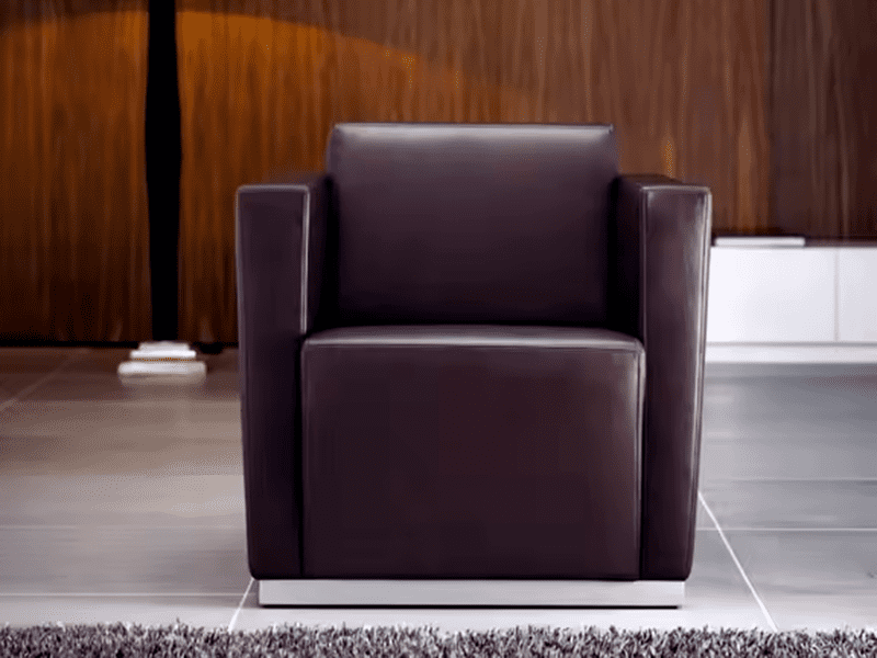 Ghế Lười Gỗ Phong Vàng Bọc Da Homestory Hs-850 1 Mặt Trước Ghế Lười Homestory Hs-850