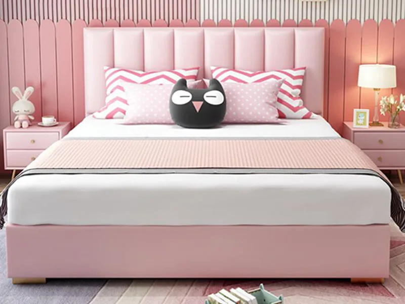 Giường Ngủ Bé Gái Gỗ Mdf Bọc Da Kingdeer Emma Gcb-005 1 Mặt Trước Giường Ngủ Bé Gái Gỗ Mdf Bọc Da Kingdeer Emma Gcb-005