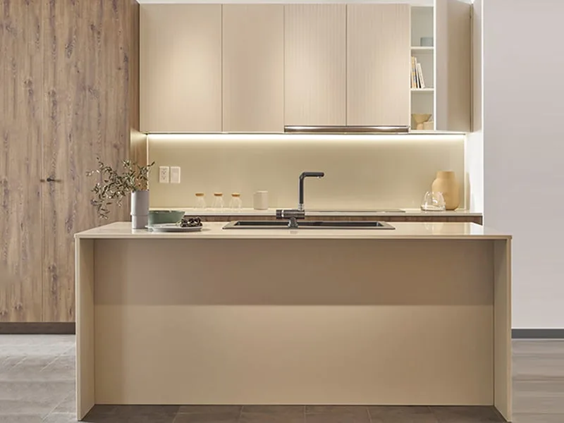 Mặt Trước Tủ Bếp Gỗ Chữ I Hiện Đại Hoà Phát Atb023