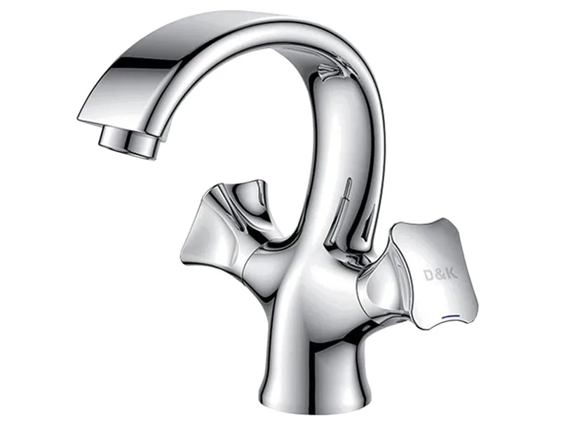 Vòi Lavabo Nóng Lạnh Đồng Mạ Crom D&Amp;K Dk1382101 1 Mặt Trước Vòi Lavabo Nóng Lạnh Đồng Mạ Crom D&Amp;K Dk1382101