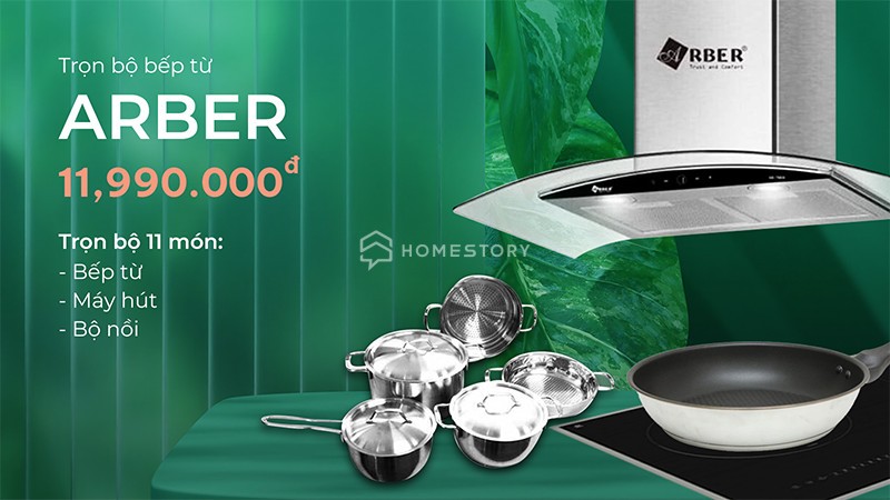 Siêu Tiết Kiệm 5.810.000Đ Khi Mua Combo bếp điện từ, hút mùi Arber 12 - thumbnail combo bep hut Chương trình Khuyến mãi