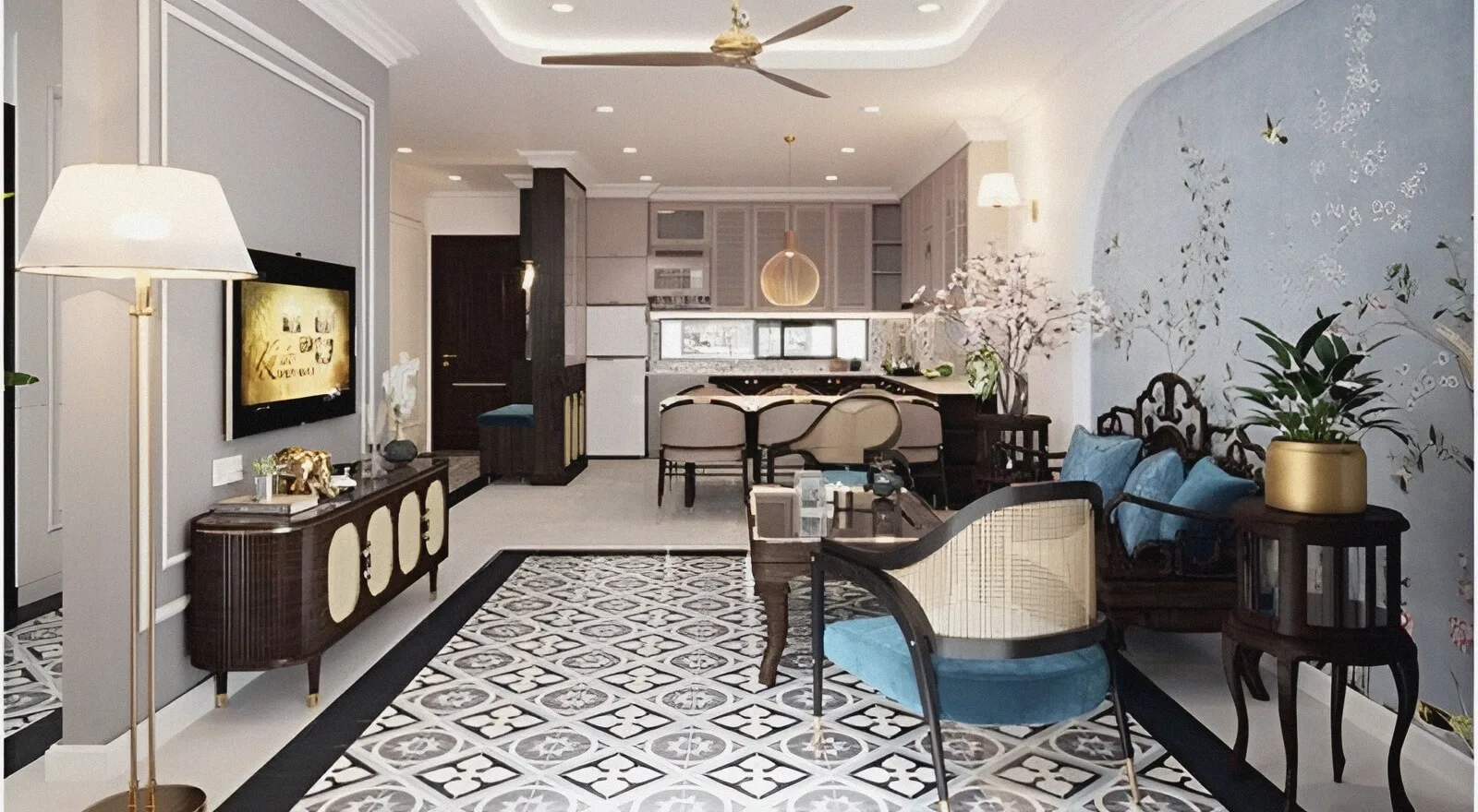 Mẫu Phòng Khách Truyền Thống Ấm Cúng Và Sang Trọng 1 Phòng Khách Truyền Thống