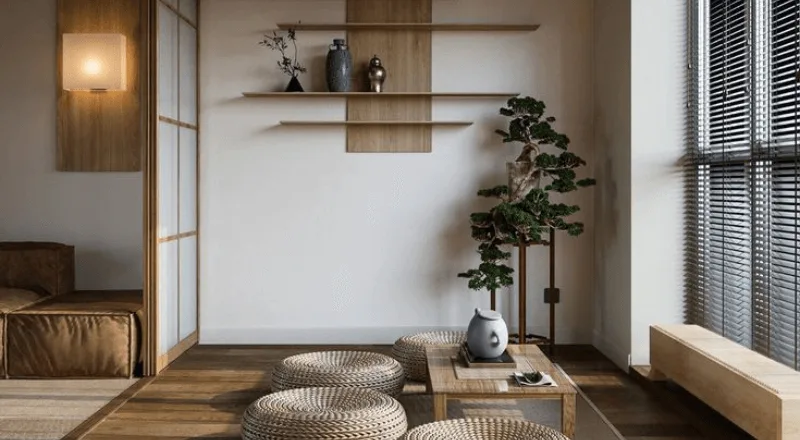 Phòng Khách Tối Giản Kiểu Nhật