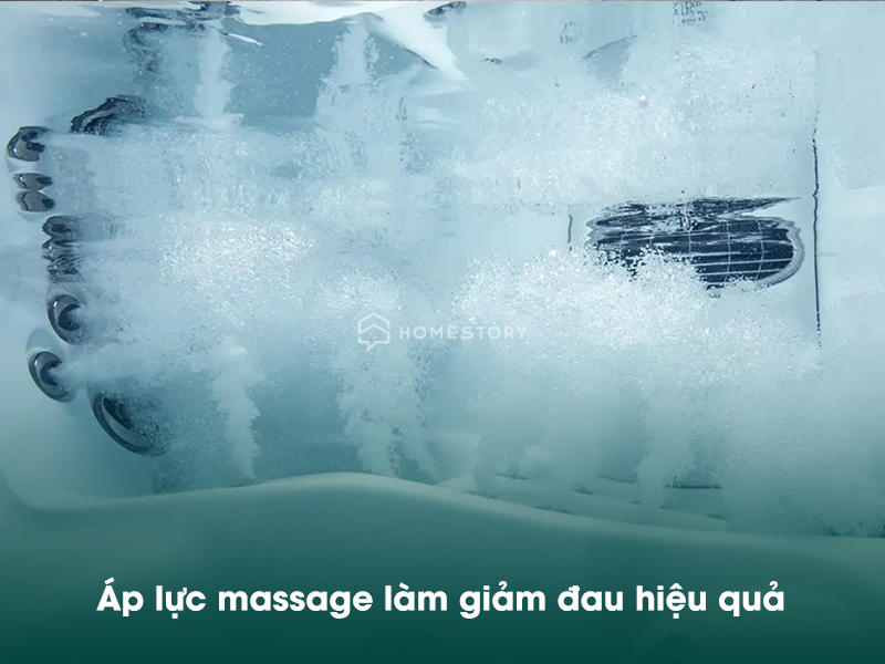 Sục massage tạo ra áp lực nước giúp giảm bớt những căng thẳng cho cơ, xương, khớp hiệu quả