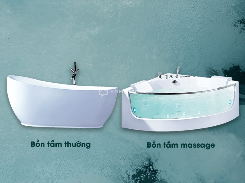 Bồn tắm massage có tốt không? - Sự khác biệt giữa hai loại bồn tắm