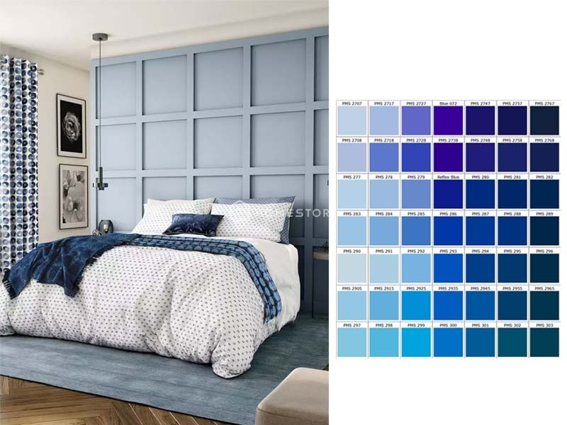Ý nghĩa của màu xanh dương trong thiết kế nội thất và các gam màu pantone phổ biến
