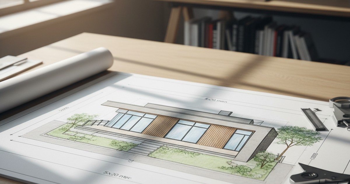 Bản Vẽ Nhà Cấp 4 5X20 Hiện Đại