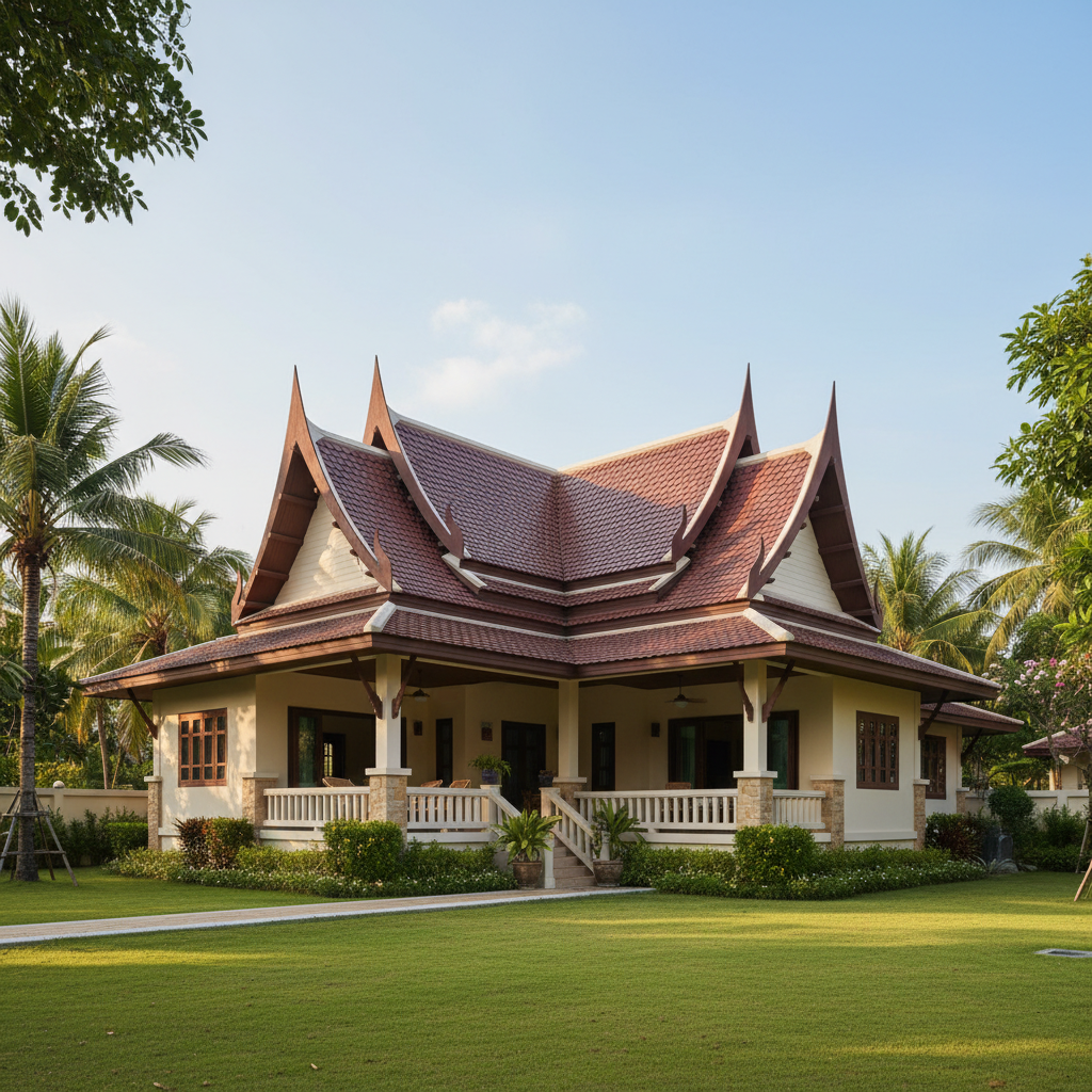 Mẫu Nhà Cấp 4 Mái Thái 7X15