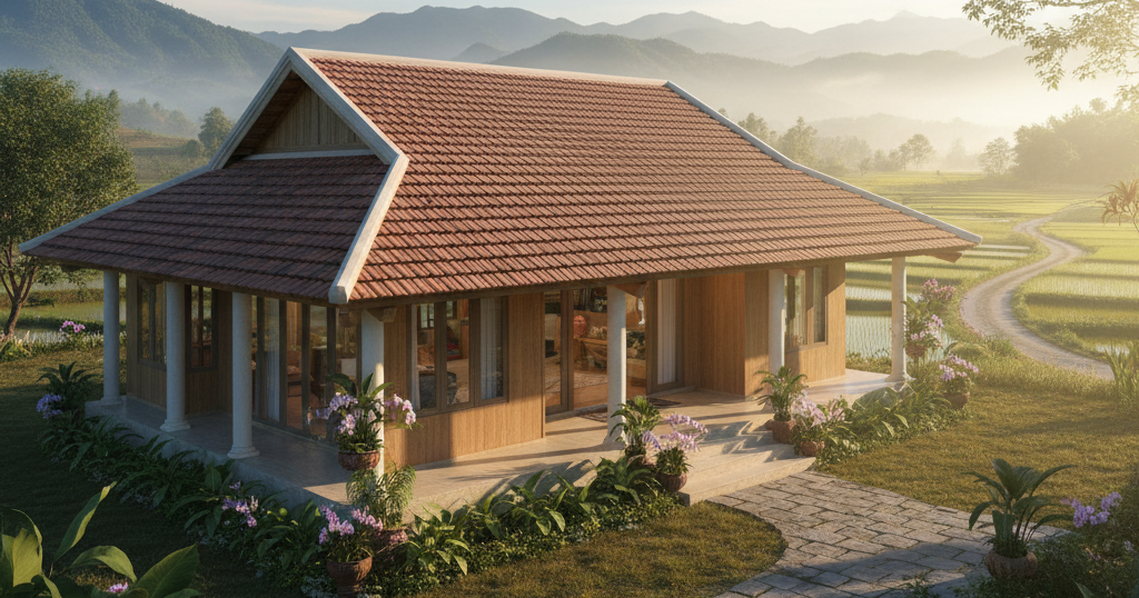 Mẫu Nhà Cấp 4 Mái Thái Ở Nông Thôn