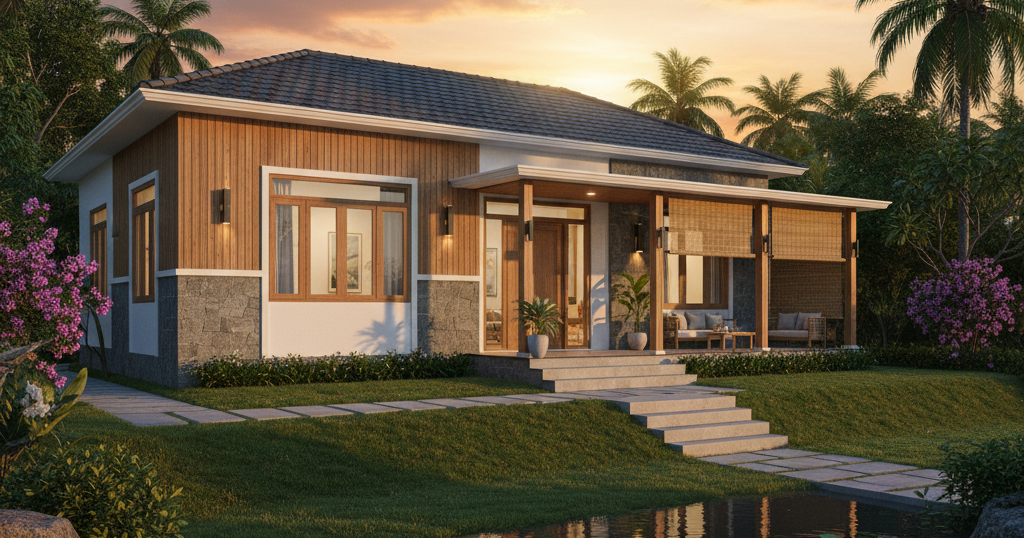 Mẫu Nhà Cấp 4 Ngang 6M 3 Phòng Ngủ