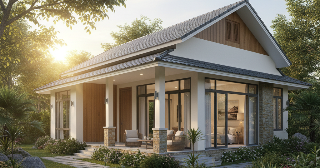 Mẫu Nhà Vườn Cấp 4 3 Phòng Ngủ